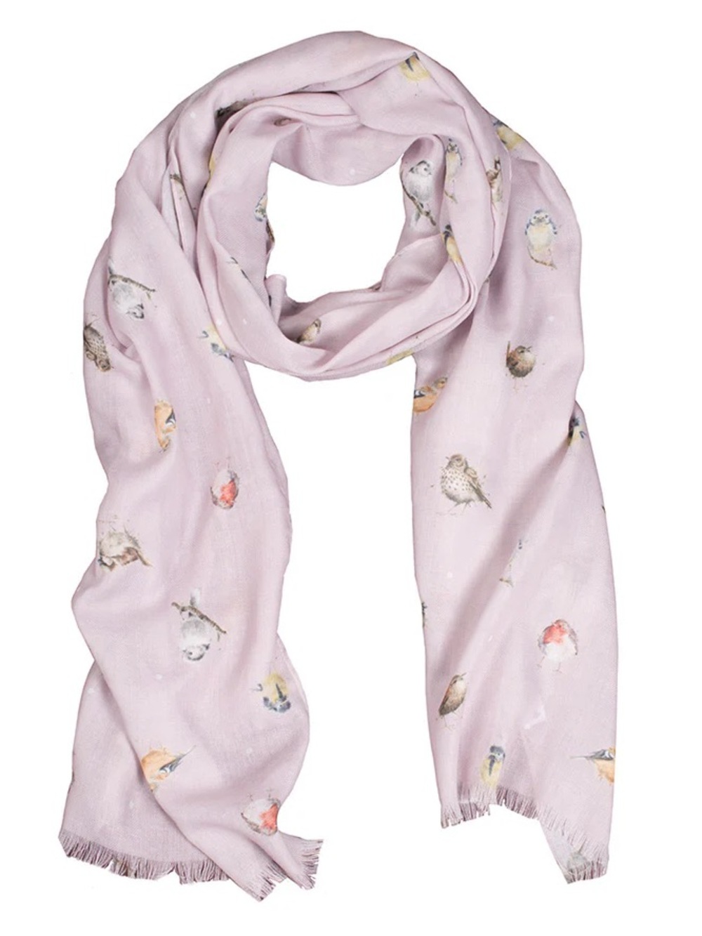 NWT Wrendale Light Pink Bird Print Scarf